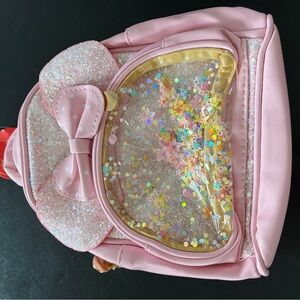 Glittery Pink Kids Backpack with Bow